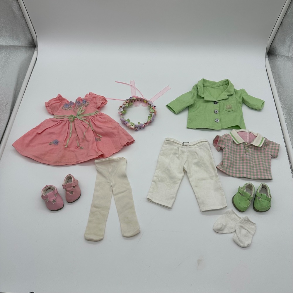 VTG American Girl Bitty Baby Twins Sunday best Outfits boy girl Garden Party